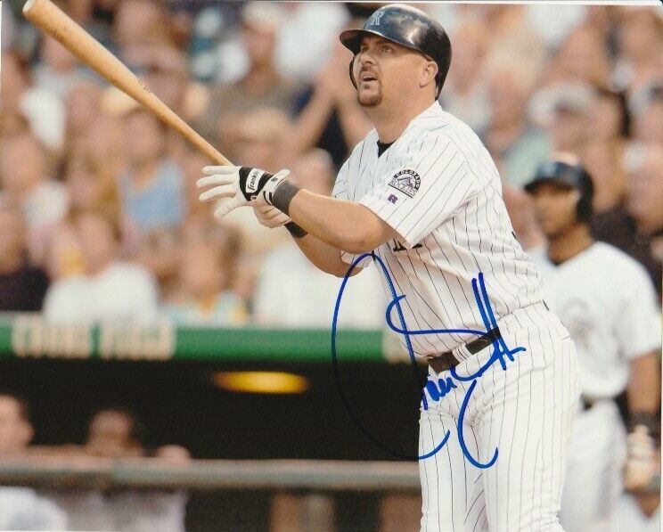 LARRY WALKER SIGNED COLORADO ROCKIES 8x10 Photo Poster painting #2 HOF Autograph PROOF