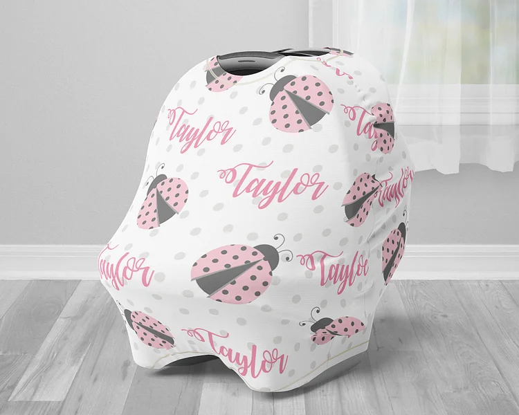 Personalized Ladybug Baby Car Seat Canopy| Canopyl107