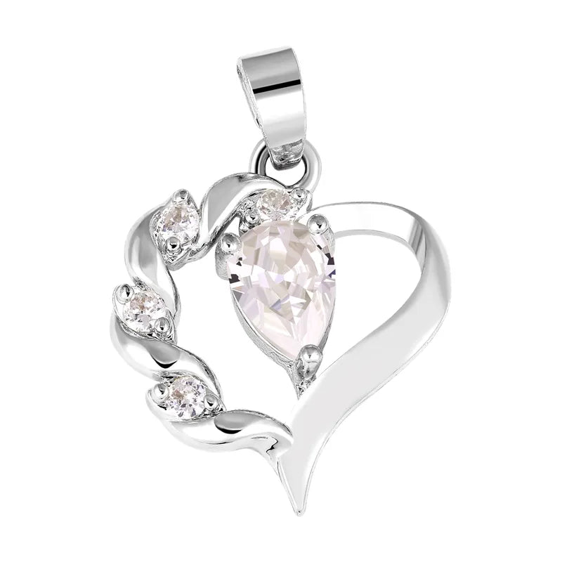 1 Piece 18.5*13.3MM Copper Zircon Geometric Heart Shape Flower Polished Pendant Jewelry Accessories