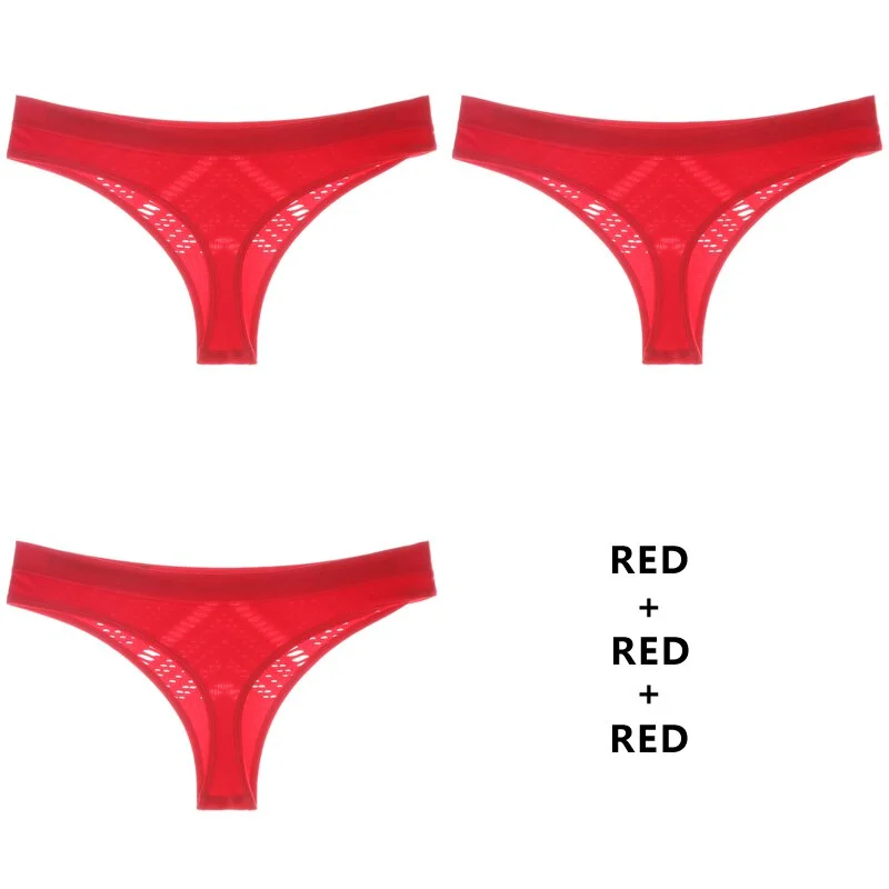 Meet'r 3Pcs/Lot Hollow Out Lingerie Europe Seamless Sexy Panties Women Temptation Underwear Mid-waist G String Drop Shipping