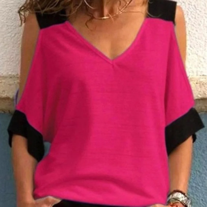 White Women Summer T Shirt Casual V-neck Tshirt Plus Size Short Sleeve Ladies Women Clothings Tee Shirts