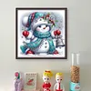Cute Snowman-18CT Stamped Cross Stitch 30*30cm/11.81*11.81in tapestrymarket