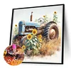 Sunflower Tractor Round Diamond Diamond Painting 30*30cm
