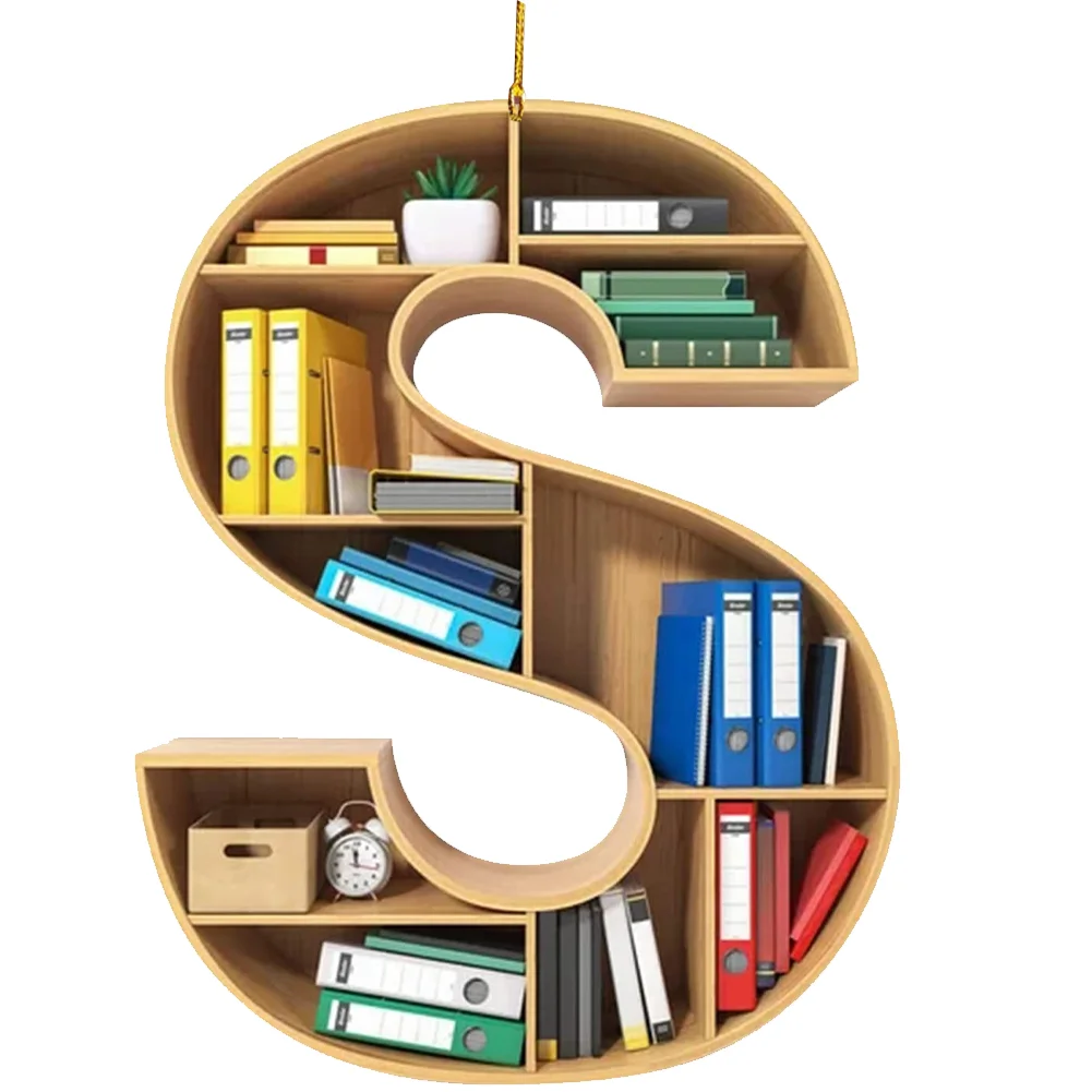 Acrylic Christmas Library Shelf Ornaments Personalized Initial Monogram Ornament