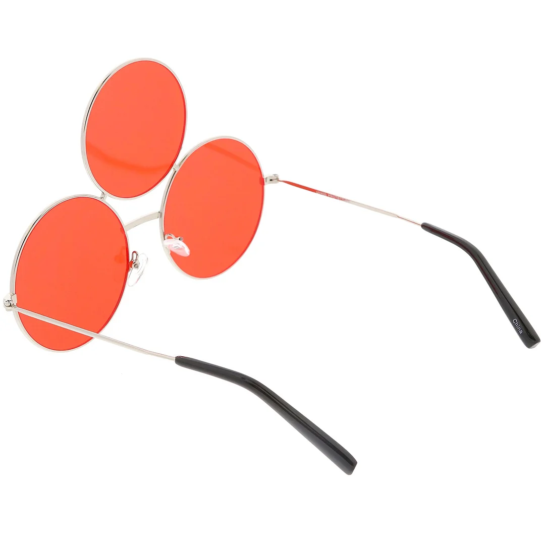 Oversize Circle Third Eye glasses Slim Arms 56mm