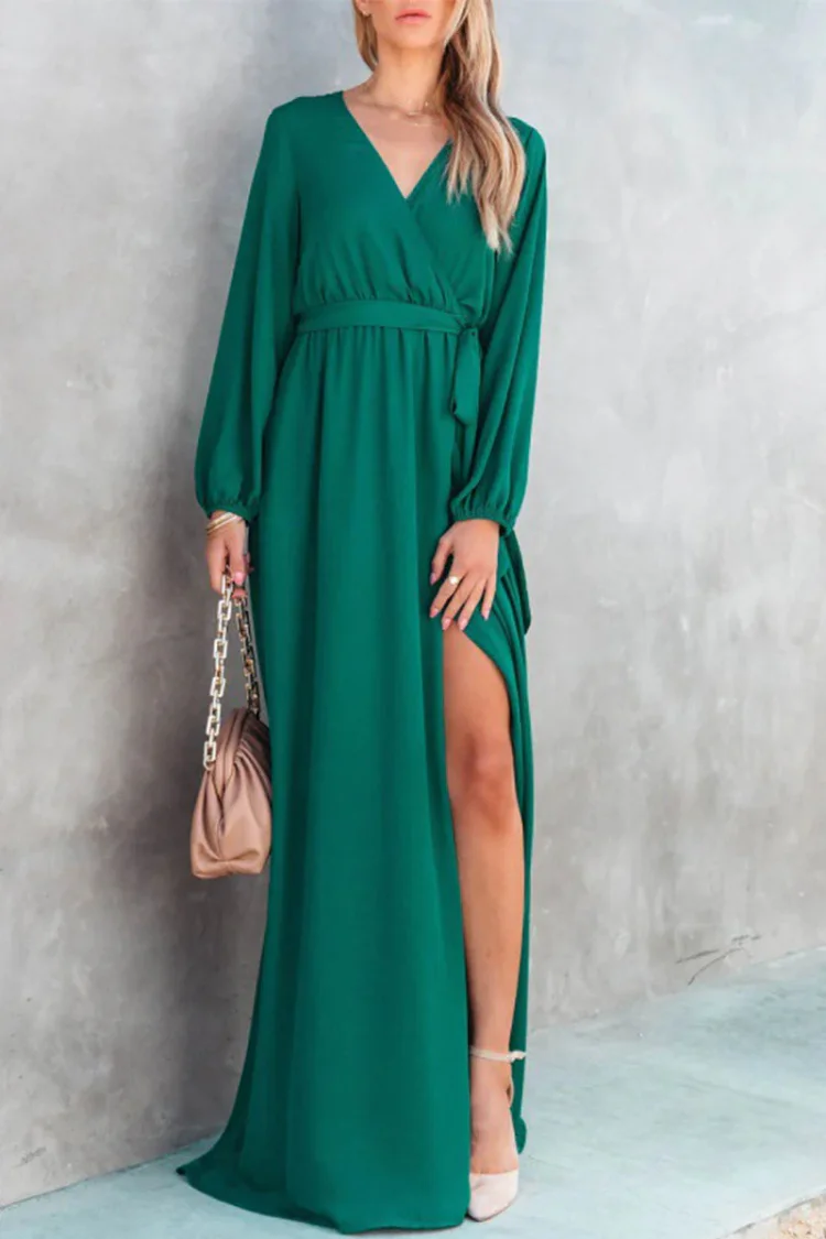 Elegant Solid Solid Color V Neck Dresses