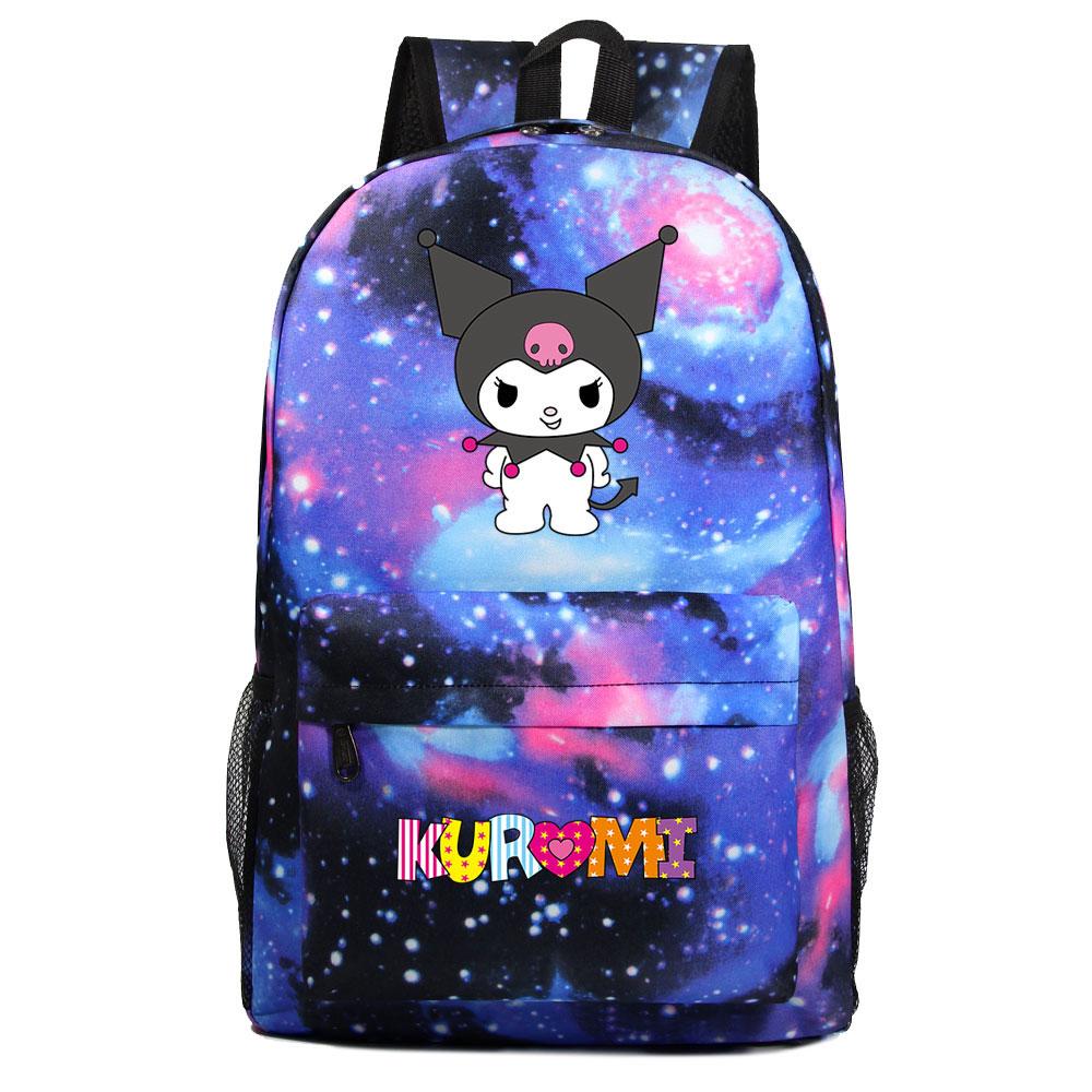 Mayoulove Kuromi Backpack Large Capacity Lightweight Stylish for School and Travel-Mayoulove