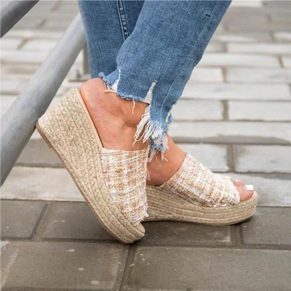 Casual Espadrille Wedge Sandals Slippers