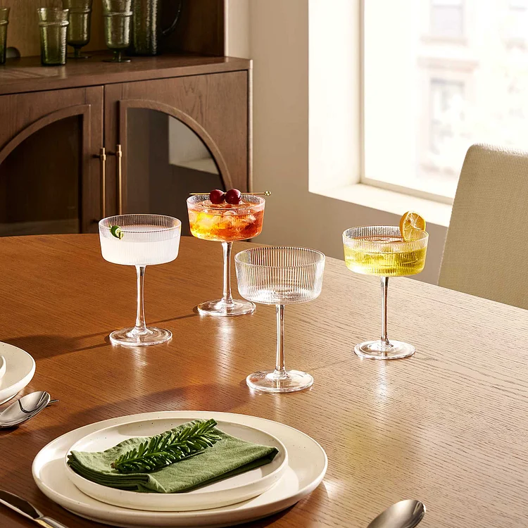 Flute Coupe Glasses, Set of 4