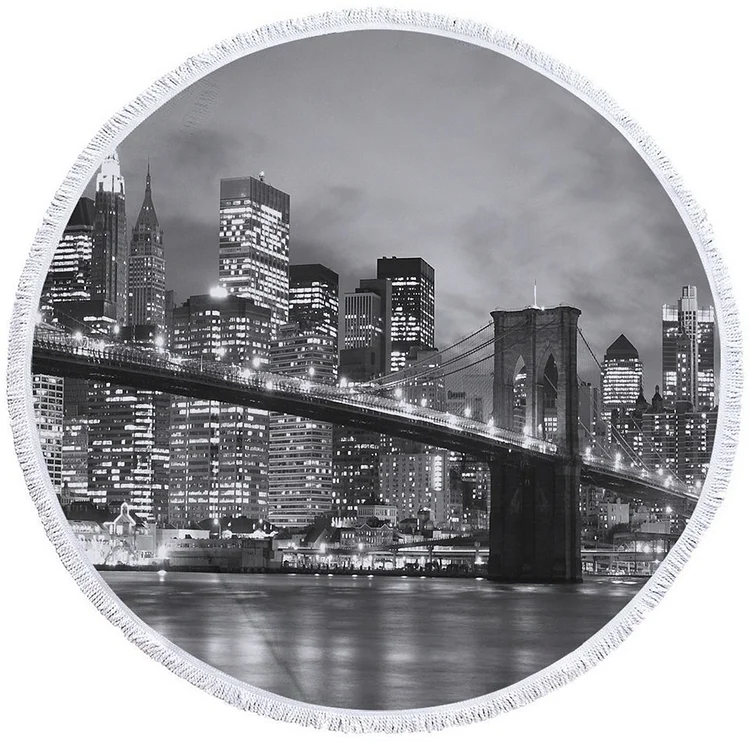 Bustling City - Circle Tapestry - 1.5M
