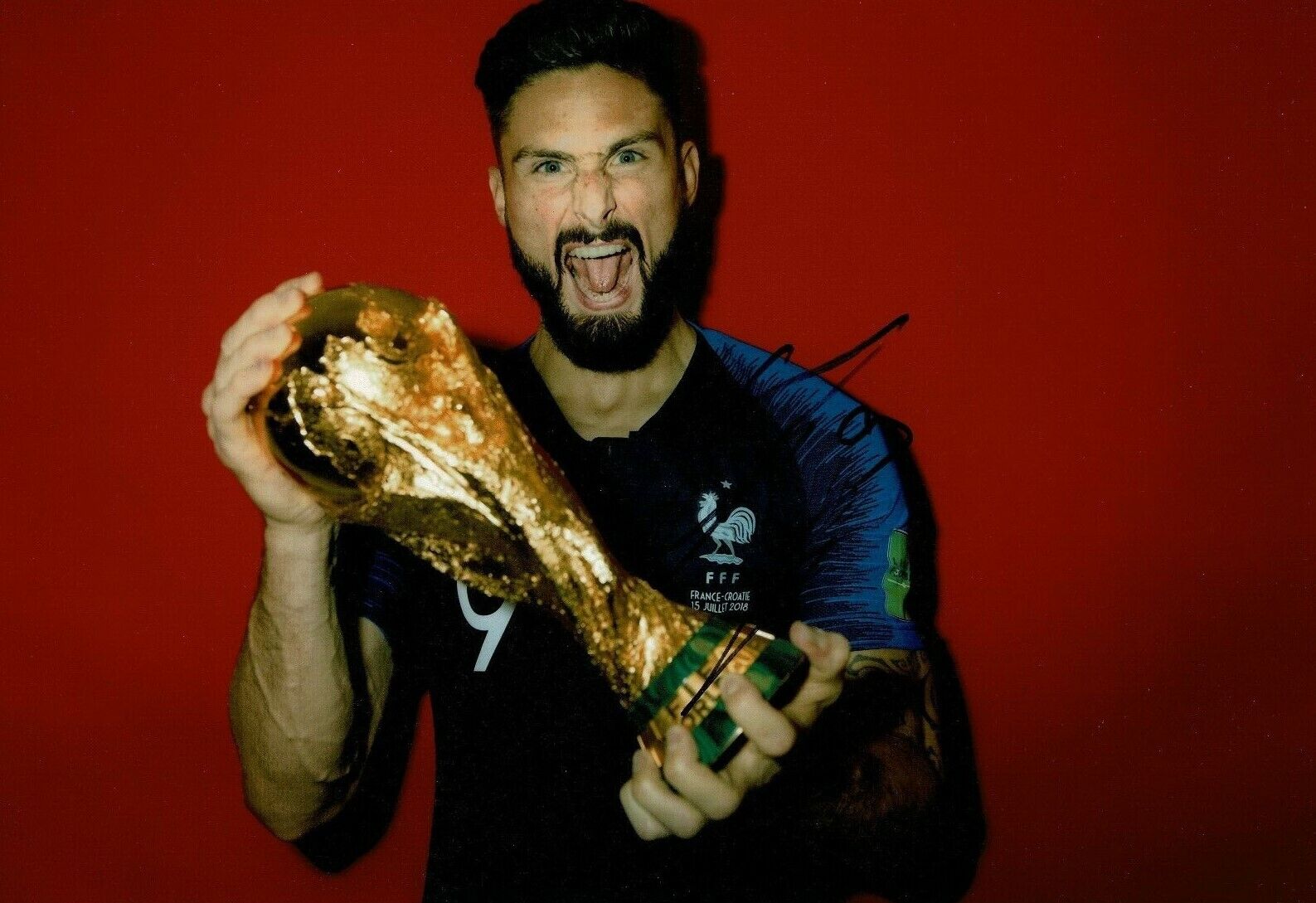 Olivier Giroud Signed 12X8 Photo Poster painting FRANCE 2018 World Cup Winner AFTAL COA (1457)