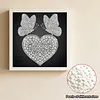 DIY Pearl Painting Butterfly Heart for Home Wall Decor(25x25cm)