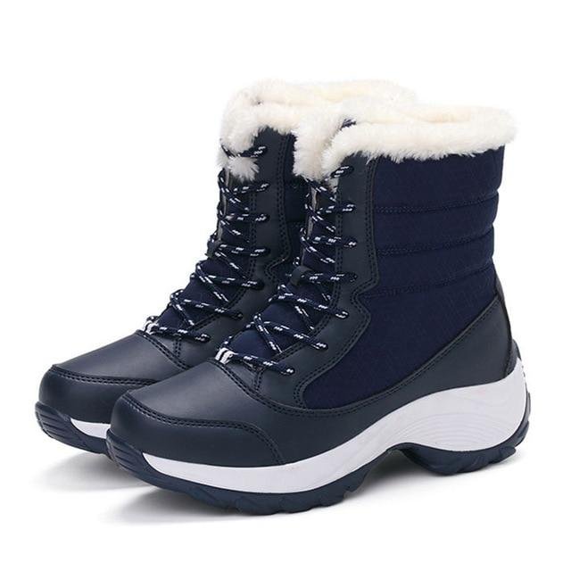Women Boots Waterproof Winter Snow Boots Platform Warm Ankle Winter Boots With Thick Fur | EGEMISS
