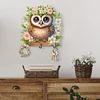 (US Only)Wooden Special Shape Owl 3 Hooks Diamond Painting Hook Rail for Wall Cabinet