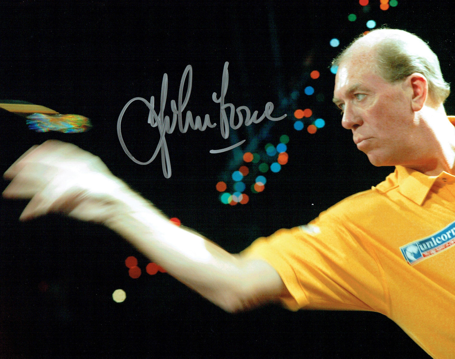 JOHN LOWE Chesterfield Dart Legend SIGNED Autograph 10x8 Photo Poster painting AFTAL RD COA