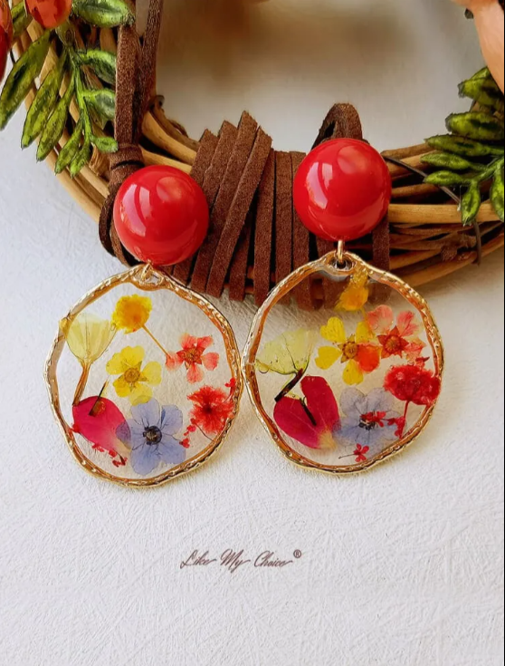 Pressed Flower Earrings - Garden Party