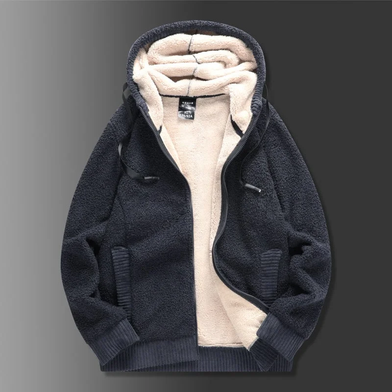 Plus Velvet Thick Men's Solid Color Jacket 8XL