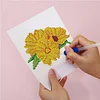 12pcs Flower DIY Mini Round Diamond Painting Set Decor No Frame 15x18cm