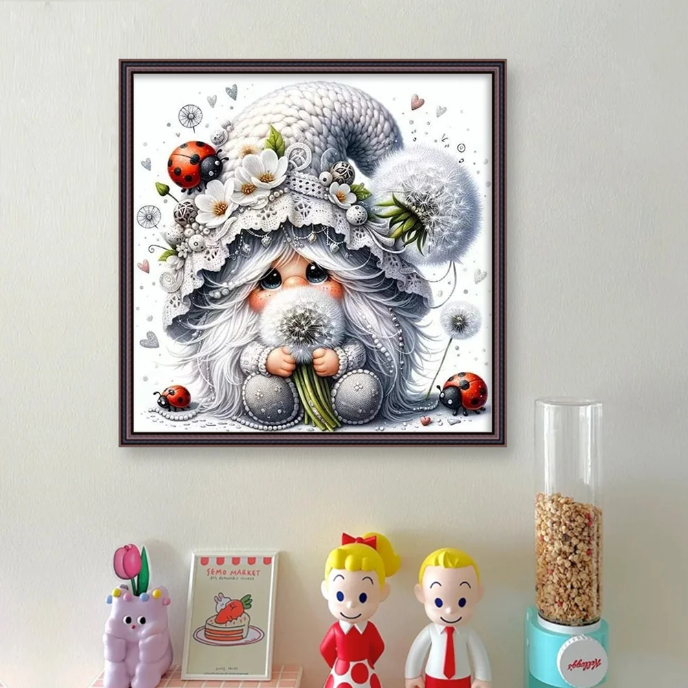 11CT Full Stamped Cross Stitch - Dryad Gnome & Dandelion(Canvas|50*50CM)
