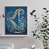 5D DIY Full Round Drill Diamond Painting Flowers And Harp Art Craft 30x40cm