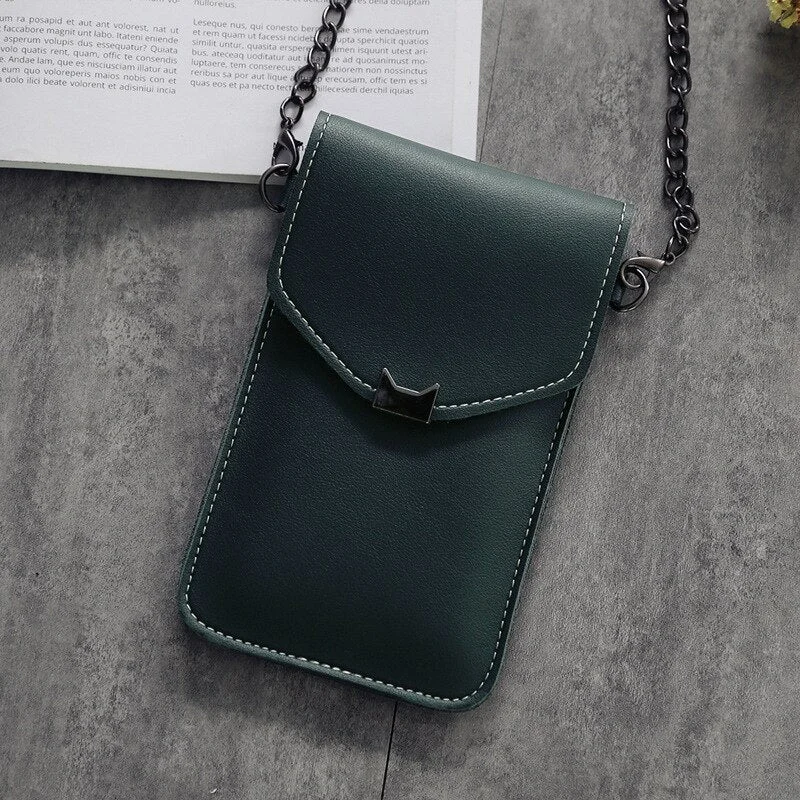 Cat Ear Transparent Touch Screen Retro Simple Mobile Phone Bag 2020 Women Chain Messenger Bags Small Flap Bag Mini Shoulder Bag