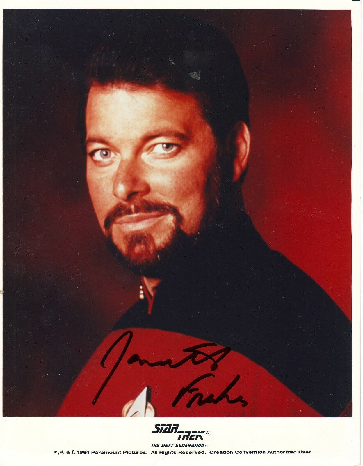 Jonathan Frakes (20x25 cm )Original Autographed Photo Poster painting