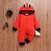 Baby  Long-sleeved Fox Ear Hooded Hat Crawl Jumpsuit Romper