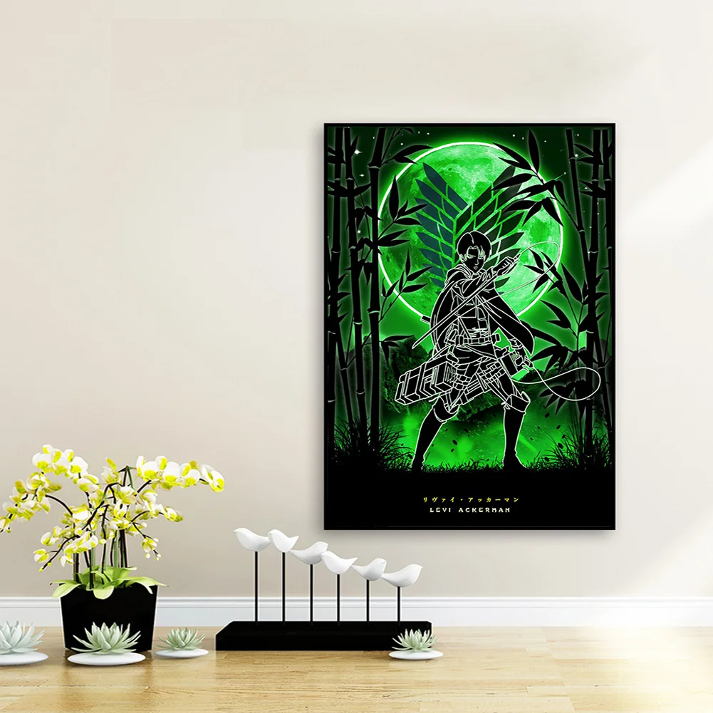 Full Round Diamond Painting 35*50cm - Attack On Titan - Silhouette