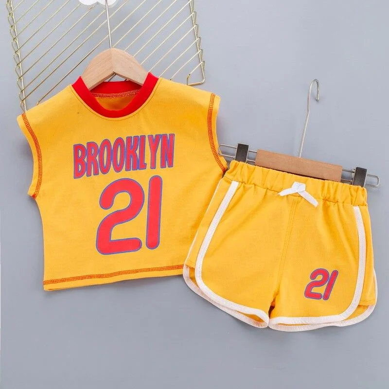 Summer Sport Clothes for Boy Cartoon Suit 1 2 3 4 Years Kids Outfits Set Cotton T-shit + Short Pants Soft