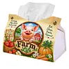 (24cm)Diamond Art Tissue Box Cover DIY PU Desktop Organizer Large(Farm)