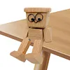 Shaking Wooden Man Figurine Handmade Car Ornaments Action Figure Creative Gifts
