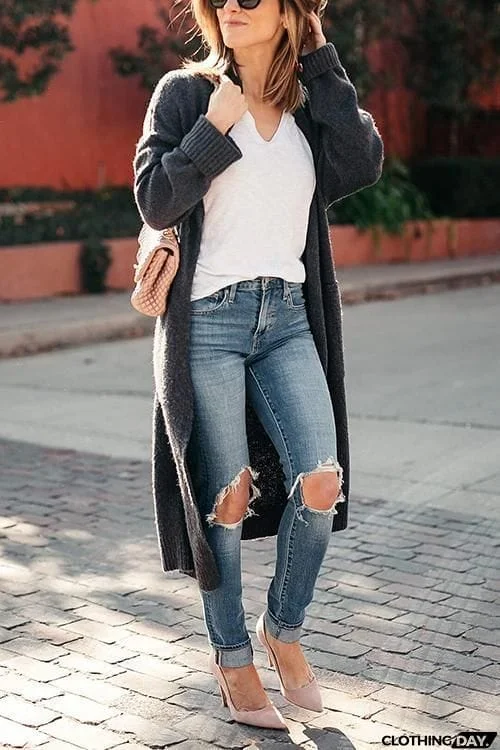 Pockets Long Sleeve Cardigan