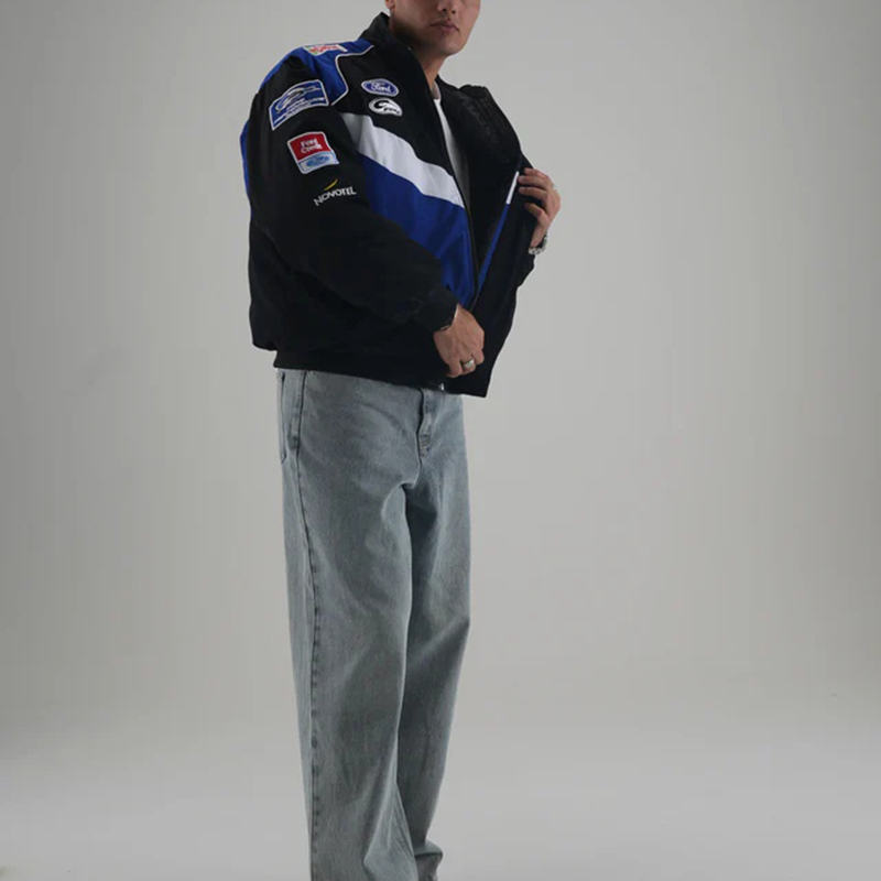 Unisex Racing Style Street Fashion Loose Racing Casual Print Jacket