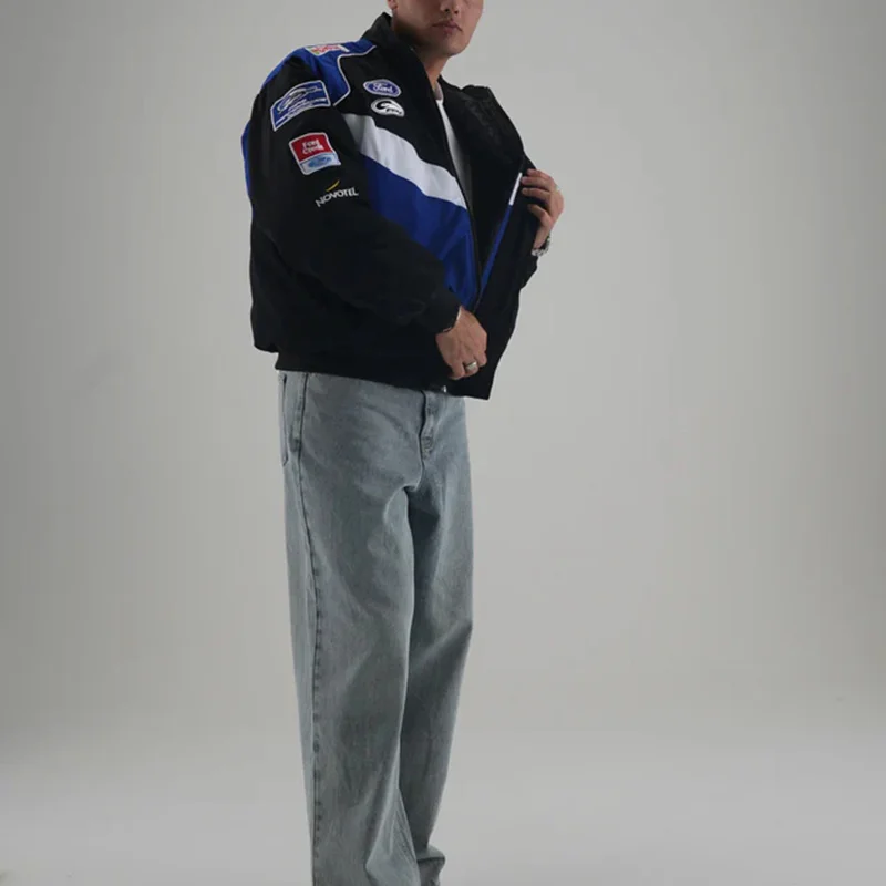 Unisex Racing Style Street Fashion Loose Racing Casual Print Jacket