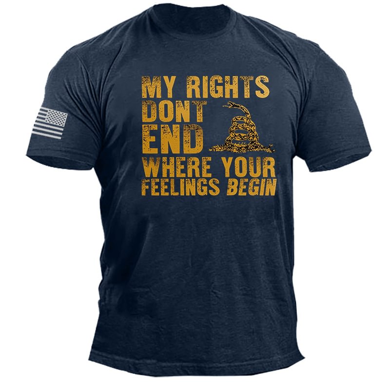 My Rights Don't End Where Your Feelings Begin Men's Cotton Short Sleeve T-Shirt