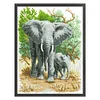 Elephants - 9CT Partial Beaded Cross Stitch Kit(42x56cm)