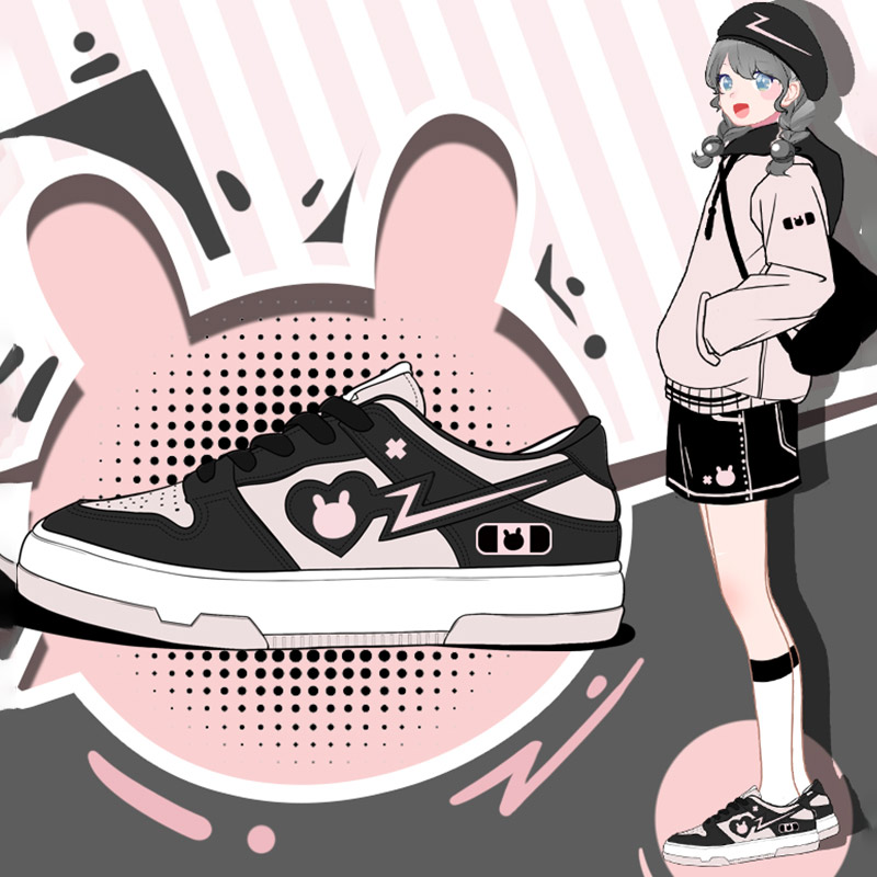 Love Heart Bunny Platform Round Toe Sneakers - Modakawa Modakawa