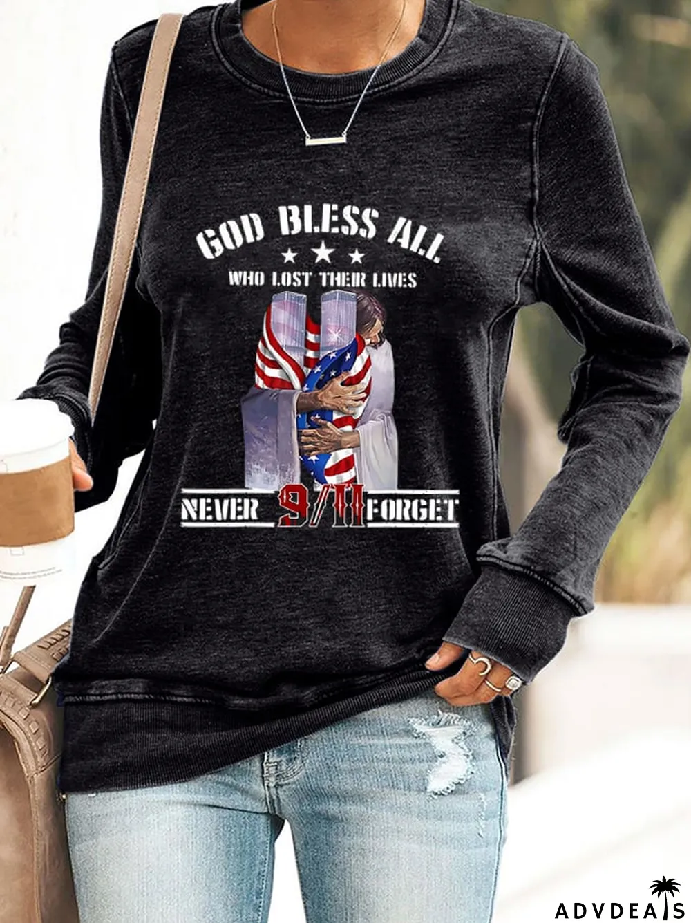 Women'S Casual God Bless All Who Lost Their Lives Never Forget 9.11 - Perfect Long-Sleeved Sweatshirt