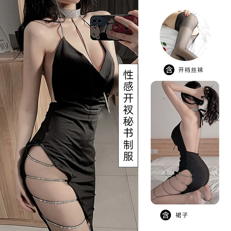 Churchf Sexy Pajamas Female Summer Hot Net Red Night Shop With Pyjamas Qqny Sex Dress Small Breast Bag Tops Super Short Skirt