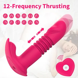 Wireless Remote-Control Telescopic Dildo and Clit Massager for G-Spot and Vaginal Stimulation