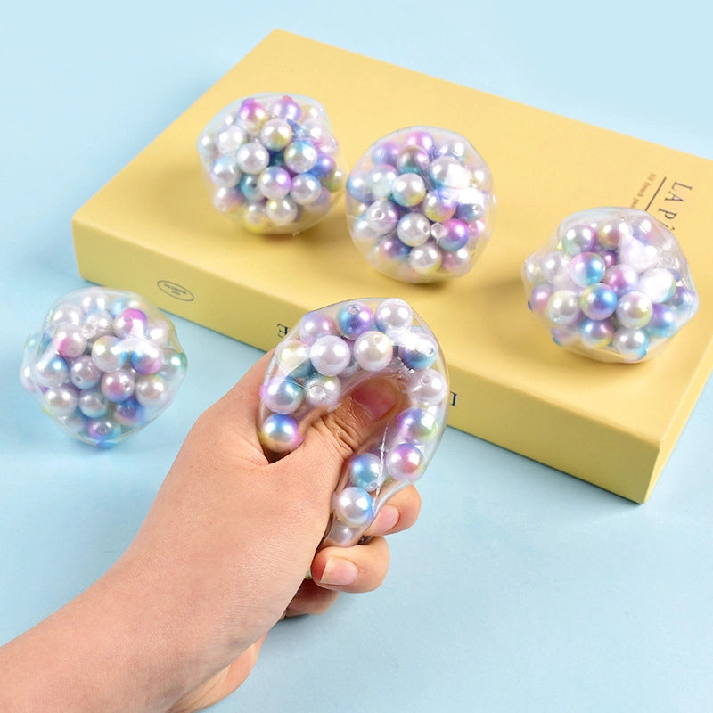 Hot Sale Colorful Hot Beads High Color Value Kneading Music Decompression Toy Noisy Ball Pearl Hand Ball Vent Toy Ball