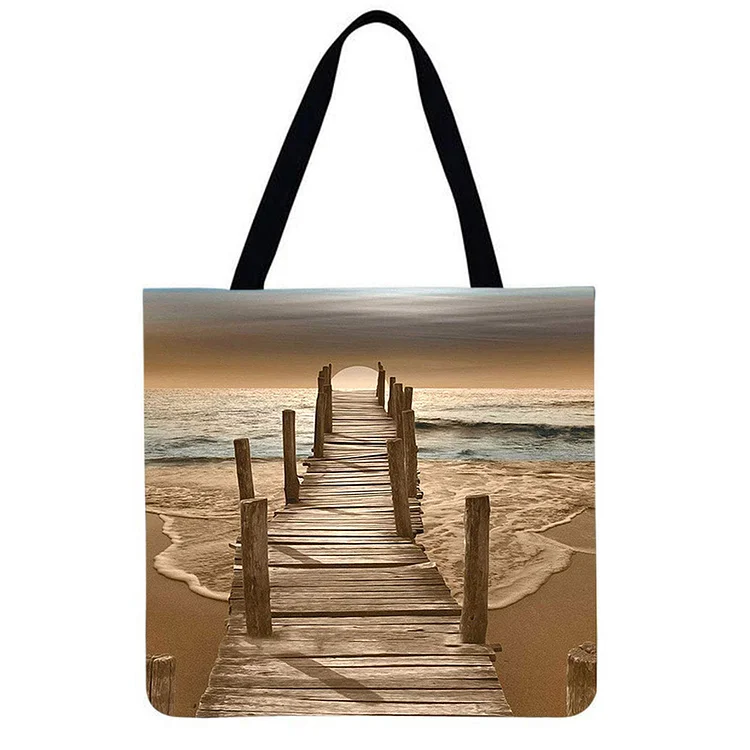 Plank road scenery - Linen Tote Bag