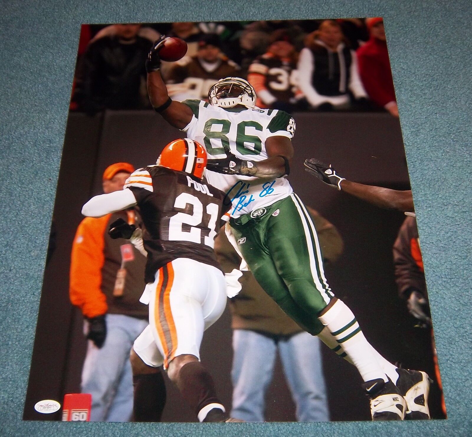 New York Jets Chris Baker Signed Autographed 16x20 Photo Poster painting Michigan State JSA A