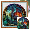 (Multi Style)Stained Glass Dragon-Full Embroidery 3 strands 11CT Stamped Cross Stitch-50*50CM/40*40CM