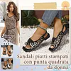 Gioiacombo&trade; Nuovissimi sandali piatti romani con punta quadrata da donna