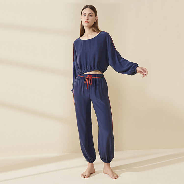22 Momme Casual Loose Women's Silk Pajama Set For Women-Chouchouhome