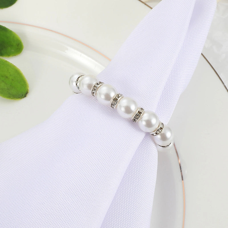 New Pearl Napkin Ring High-End Hotel Banquet Tabletop Napkin Ring Table Decoration Crafts Western Restaurant Napkin Ring
