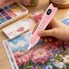 Stylo &agrave; peinture en diamant &eacute;lectrique pour adultes aspirateur sans fil en diamant stylos d&rsquo;art avec lumi&egrave;re LED Type C aliment&eacute;s pour perceuses carr&eacute;es rondes et AB