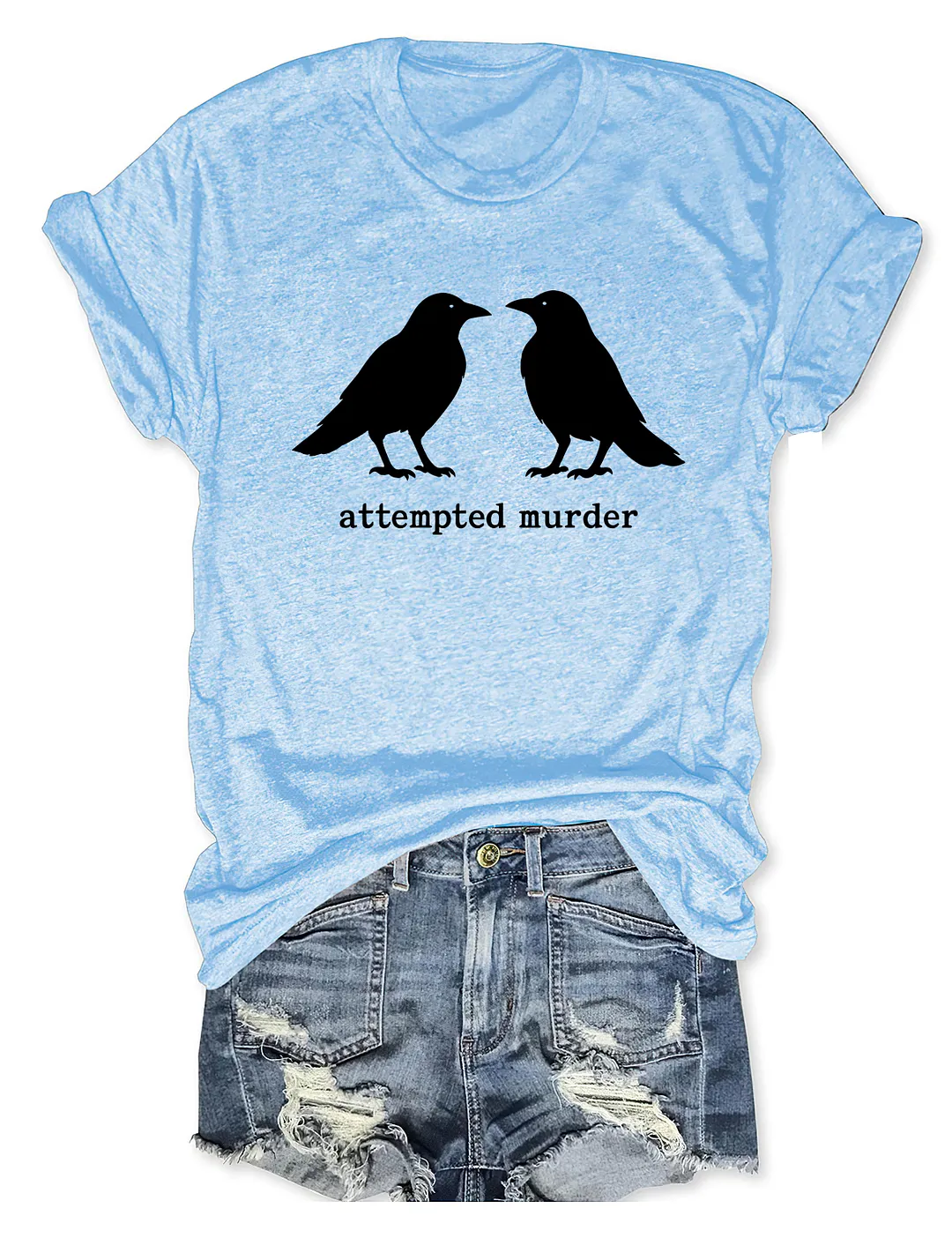 Funny Attempted Murder Crow T-shirt