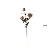 Autumn Vibe 3 Heads Burn Edge Artificial Stem Rose Flower